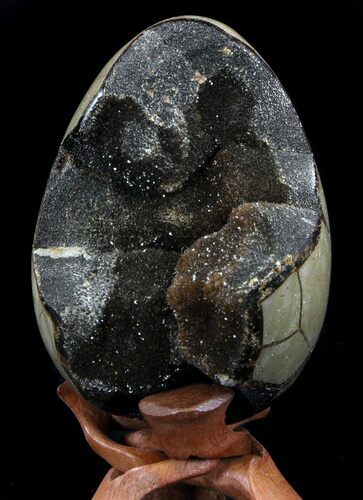Septarian Dragon Egg Geode - Crystal Filled #37448